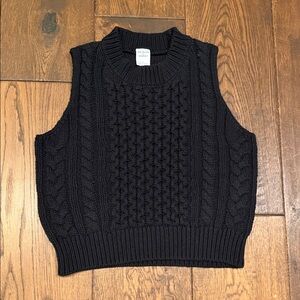 Melrose and Market Black Cable Knit Sweater Vest, Size Small